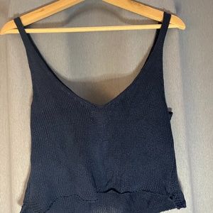 The Hanger - Knit cropped v-neck top